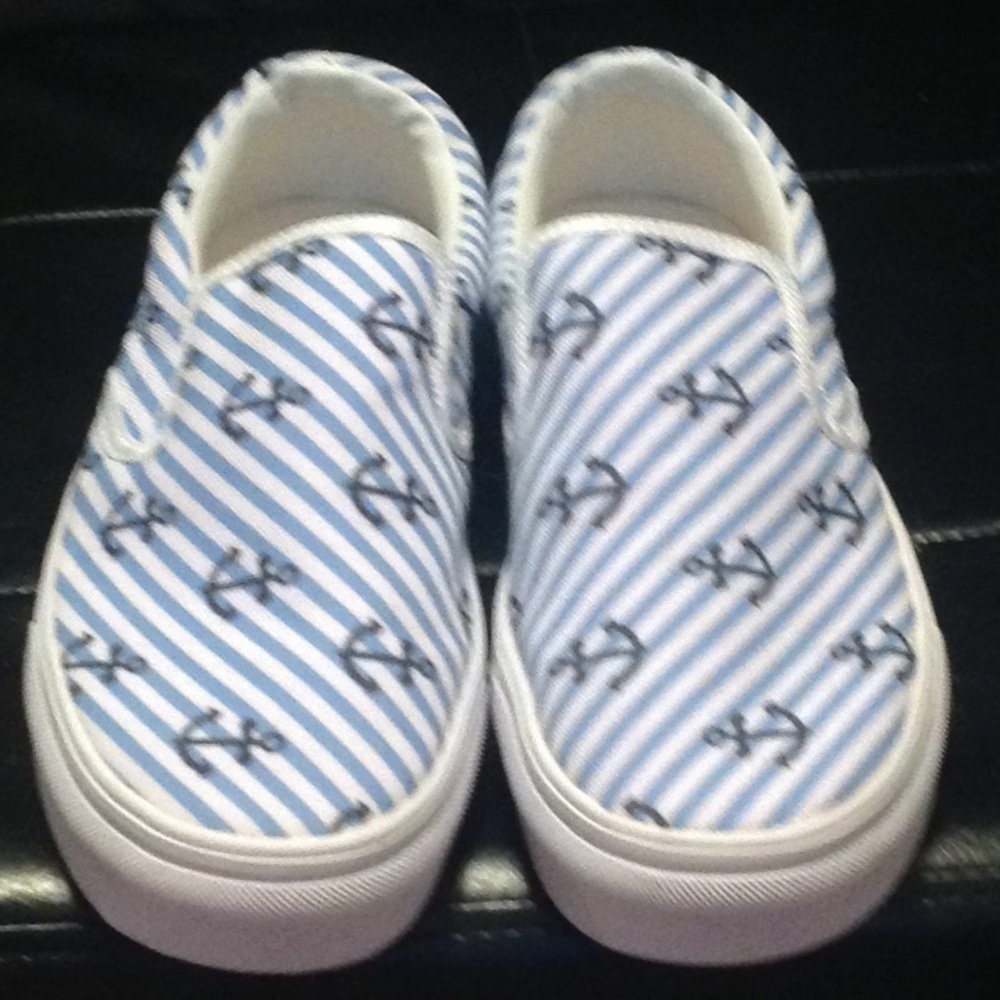 Blue & White anchor slip on NEW brand: Three In